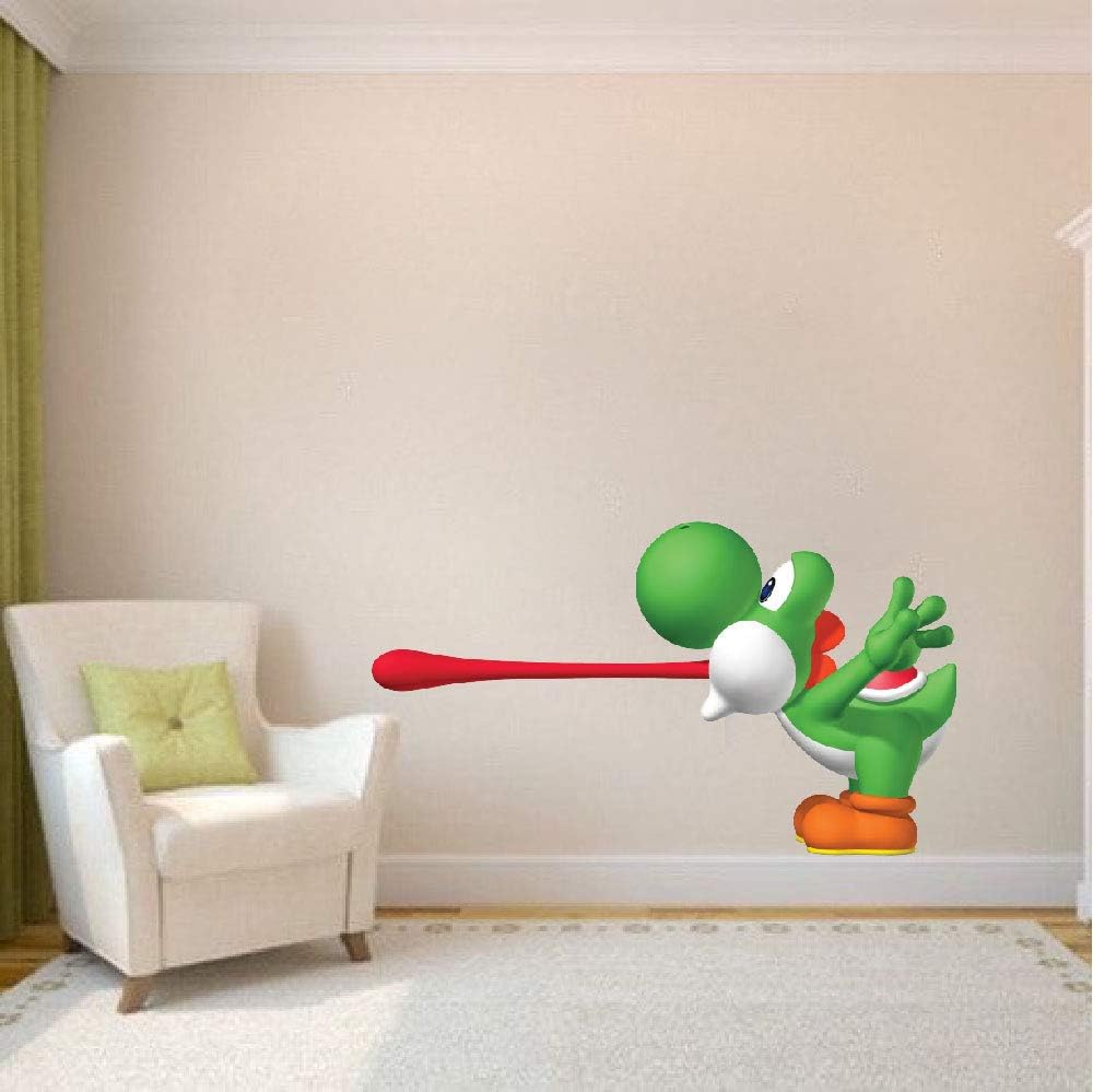 Yoshi Mario Wall Sticker - Yoshi Wall Decal Bedroom Mario Decor for Apartment Dorms Removable Kids Art Removable Games Room Sticker, n75