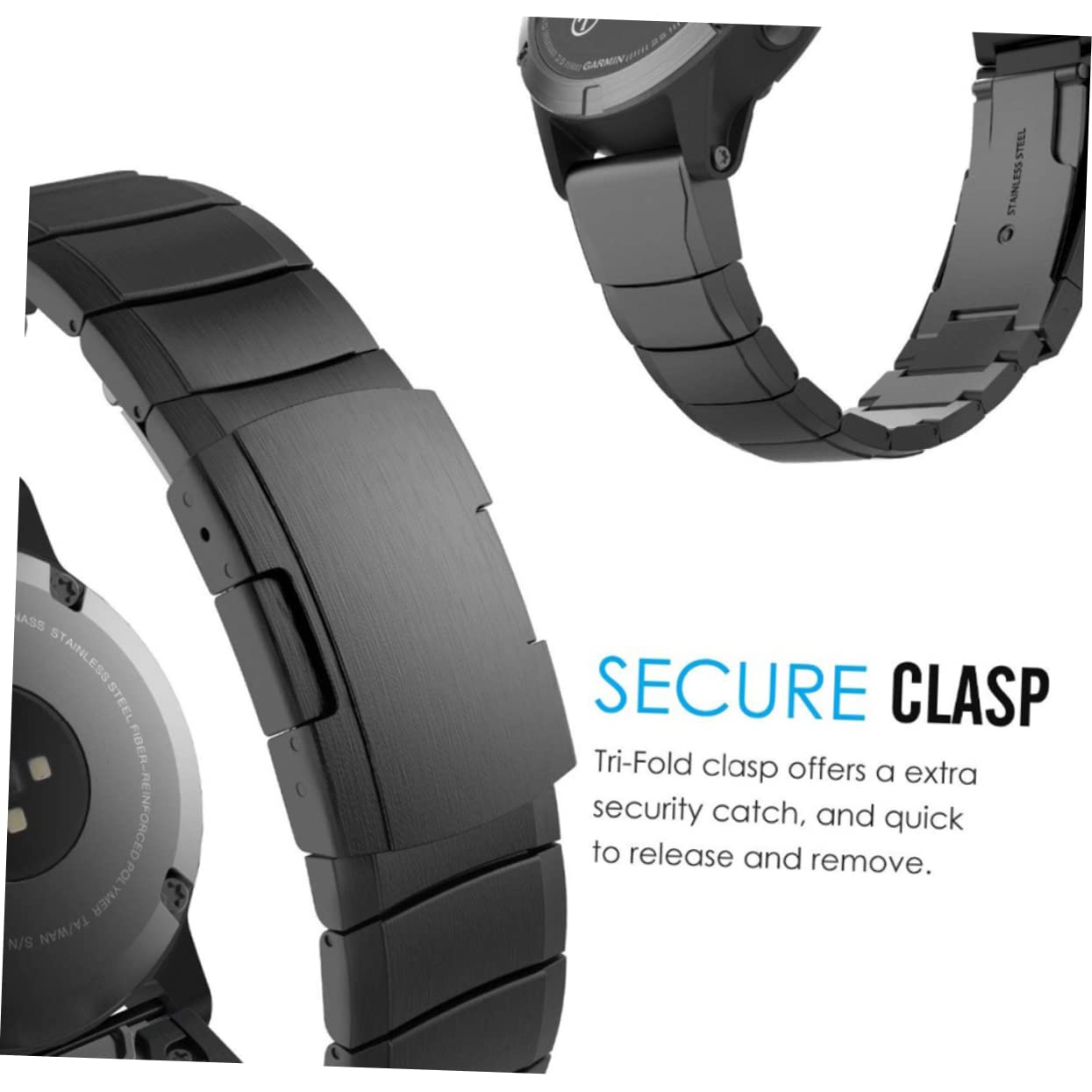 DOITOOL Correa de Reloj de Acero Inoxidable Compatible con Relojes Deportivos al Aire Libre de 20mm