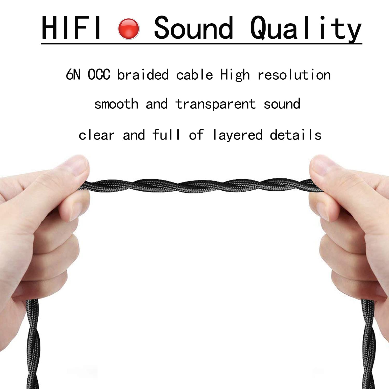 Monitor Headphone Cable,Dual 3.5mm Over-Ear Headphone Wire,High Purity Oxygen Free Copper AUX Cord Compatible with Hifiman HE560 Meze 105 AER MDR Z1R for Musicians Audiophiles 4.4mm