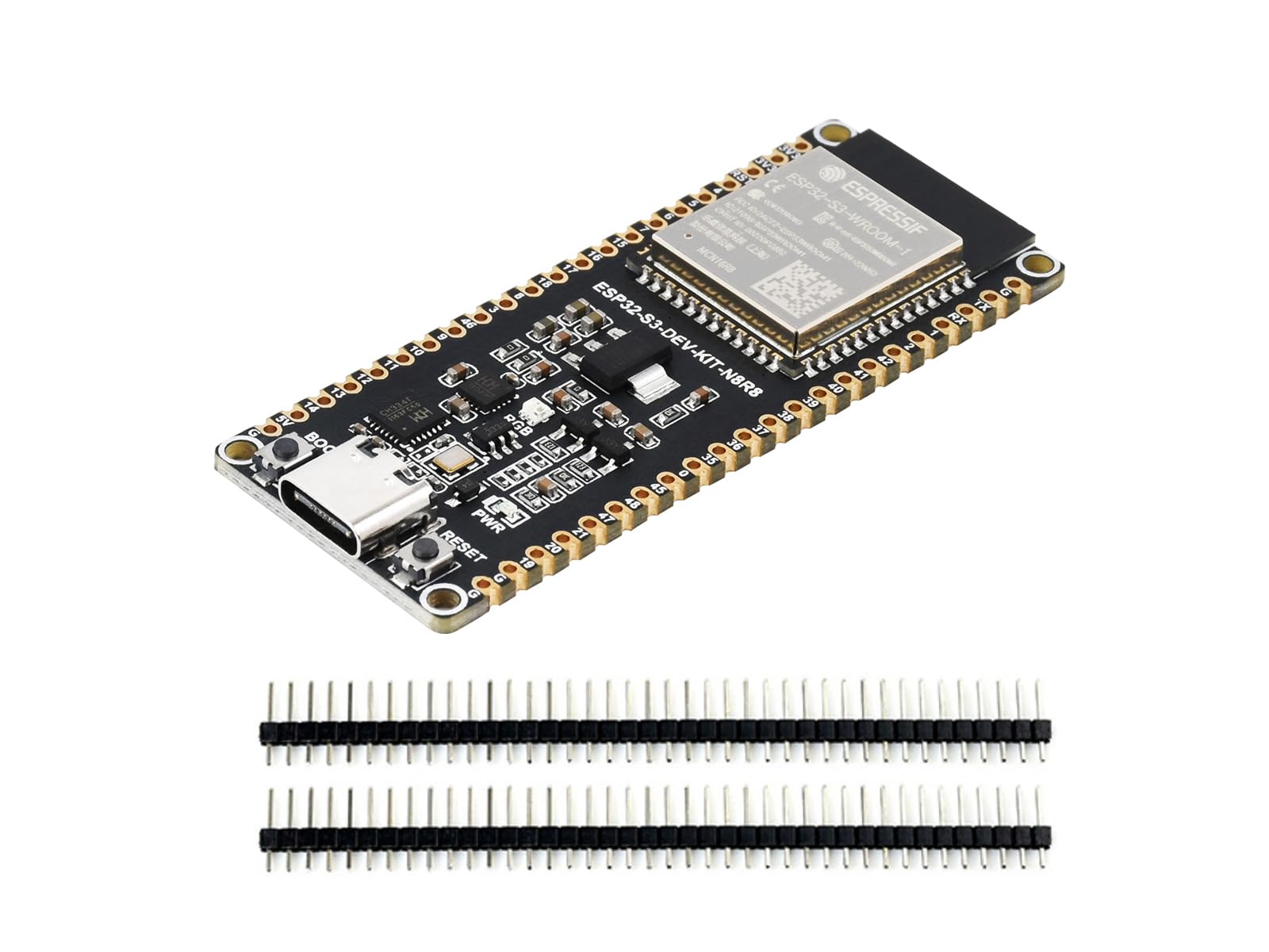 ESP32-S3 Wi-Fi Development Board Adopt ESP32-S3-WROOM-1 Series Module with 240MHz Dual Core Processor, 512KB SRAM 384KB ROM 8MB PSRAM 16MB Flash, Type-C Connector