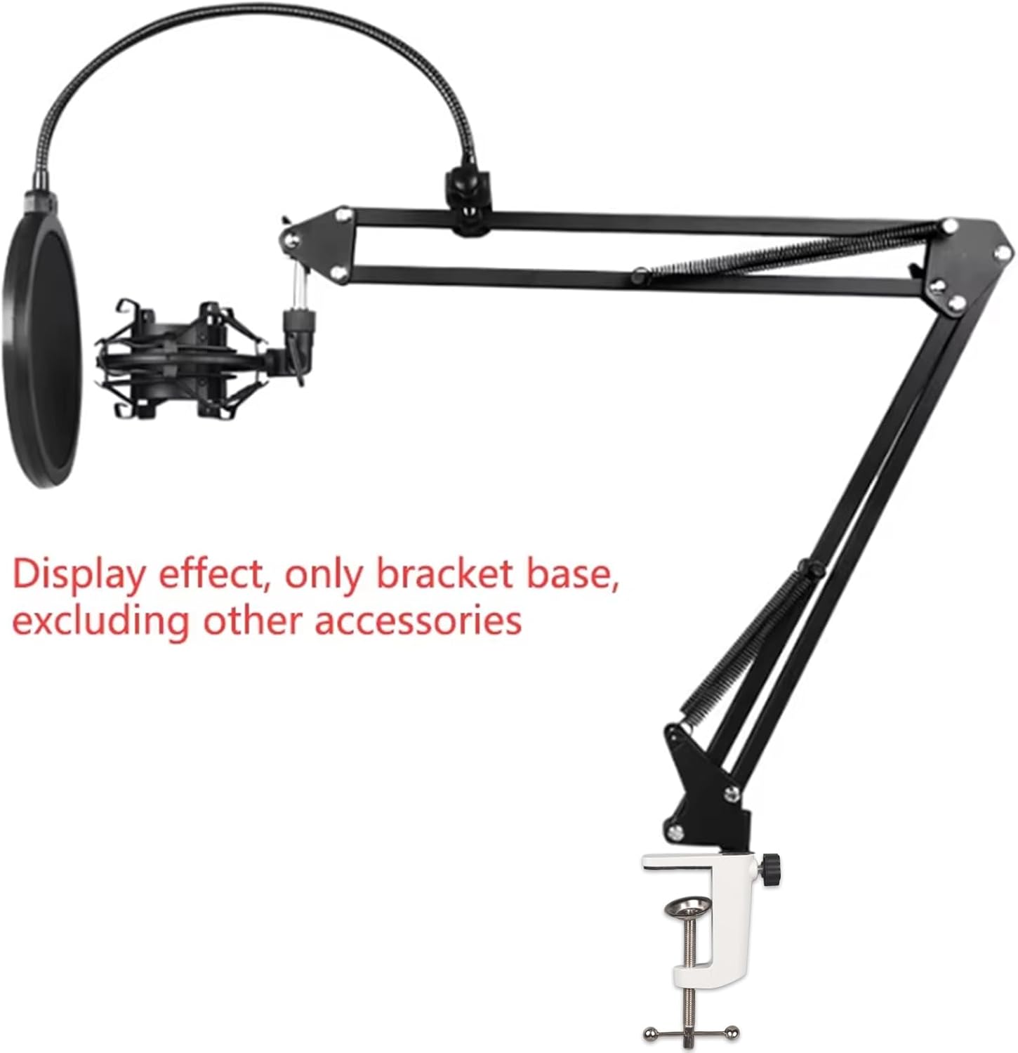 Heavy Duty C-Clamp Lamp Holder Desk Mount Clamp Base for Swing Arm Lights, Desk Light Clamp for DIY Lighting, Monitors, Workbenches & Table Clamp Setups (White)