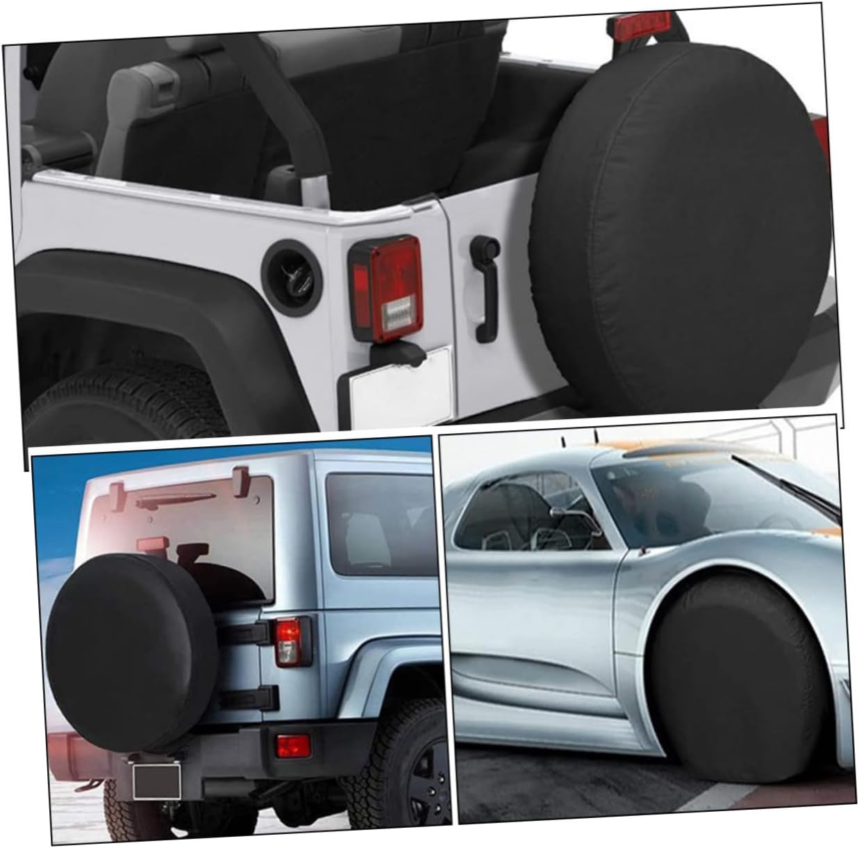 2pcs PVC Spare Tire Cover for Wheel and Trailer Protection