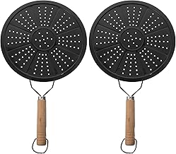 2 peças Placa difusora de calor de ferro Placa adaptador de indução Placa de fogão de indução Panela de condução Fogão Panelas Anel de cozimento com cabo de madeira para suprimentos de cozinha doméstica