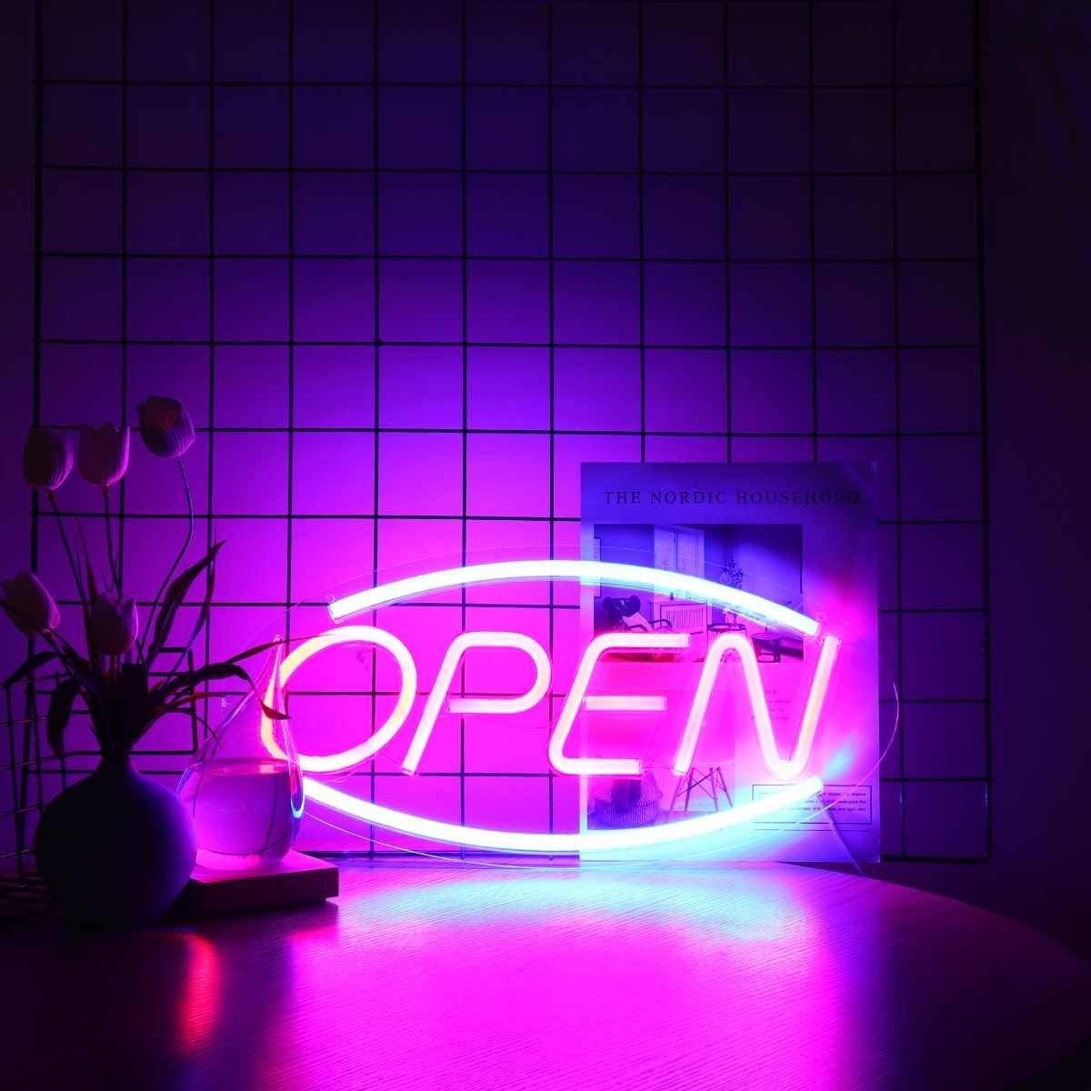 LED Atmosphere Lamp Atmosphere Light USB Open Neon Sign Light LED Neon Lamps Wall Hanging Decor For Home Store Business Bar Club Decor,Martian e-commerce