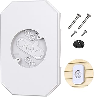 Siding Mounting Kit, 8141DBL Mounting Block, Outdoor Light Mounting Block with Built-in Electrical Box for 1/2 inch Lap Double and 4 inch Siding, White 1 Pack