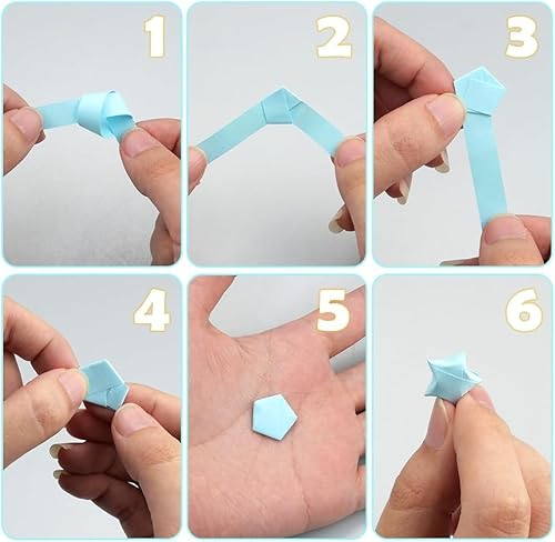 YNGRUE 1350 folhas de papel de origami estrela 10 cores sortidas tira de papel estrela dupla face or