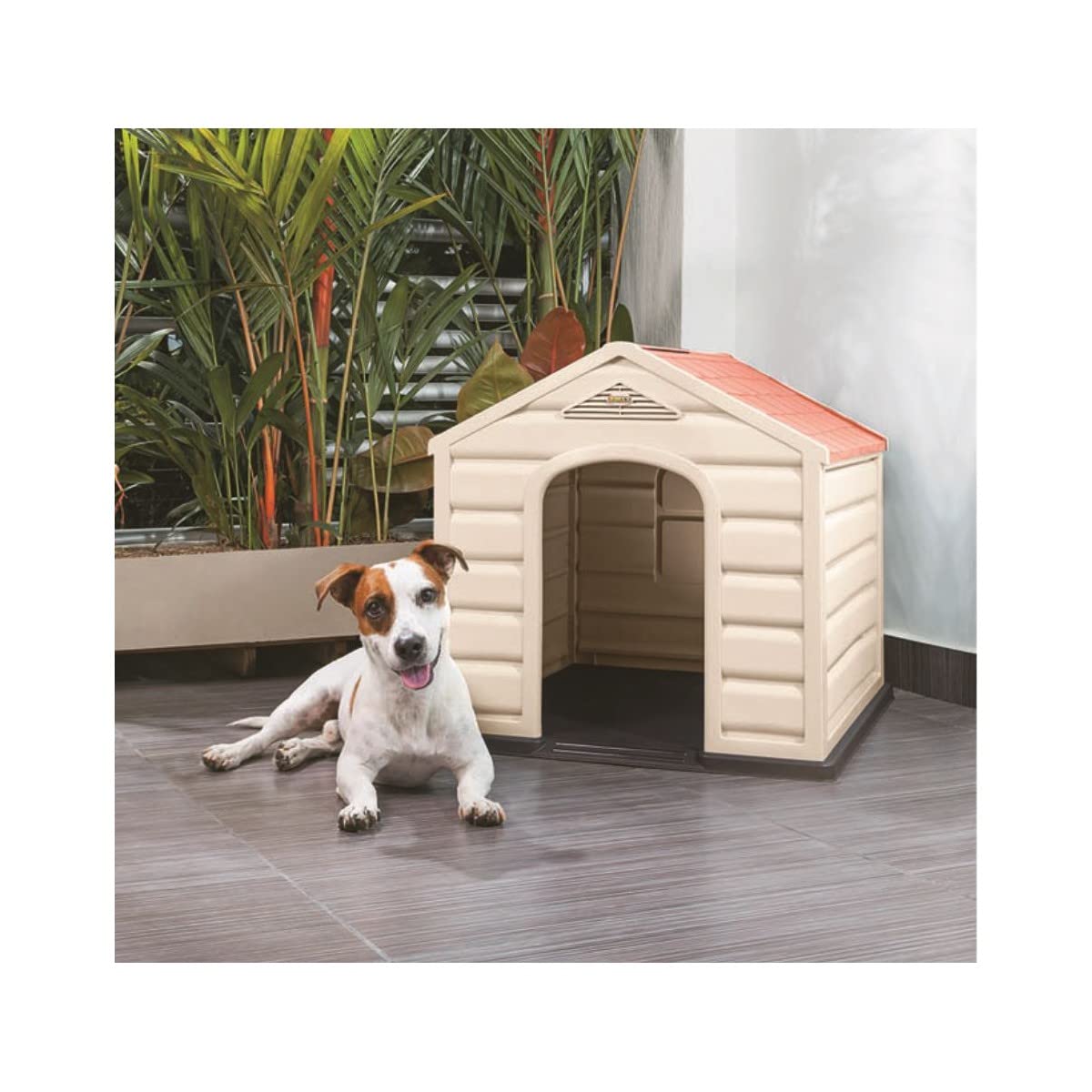DOGSTYLE - Niche pour Chien Puppy 68 X 61 X 58 CM Polypropylène Confort Thermique Intérieure/Extérieure Montage Rapide