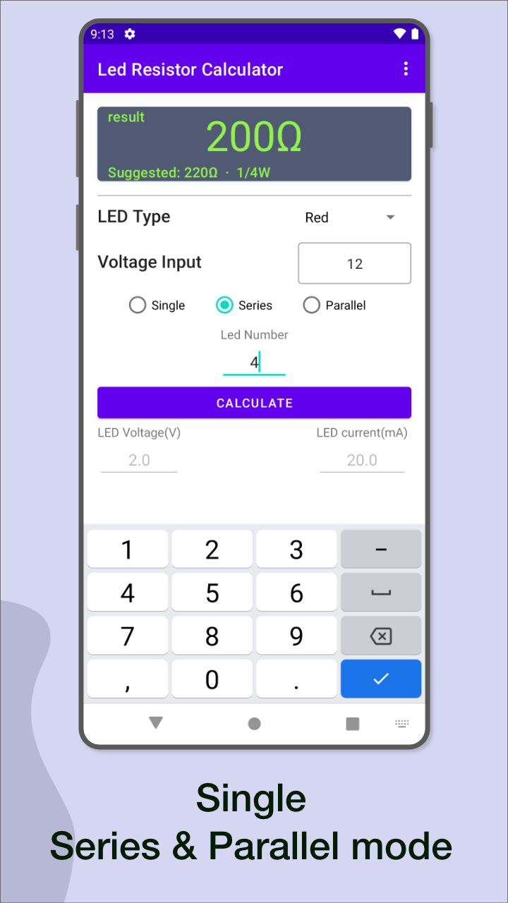 LED Resistor Calculator App on Amazon Appstore