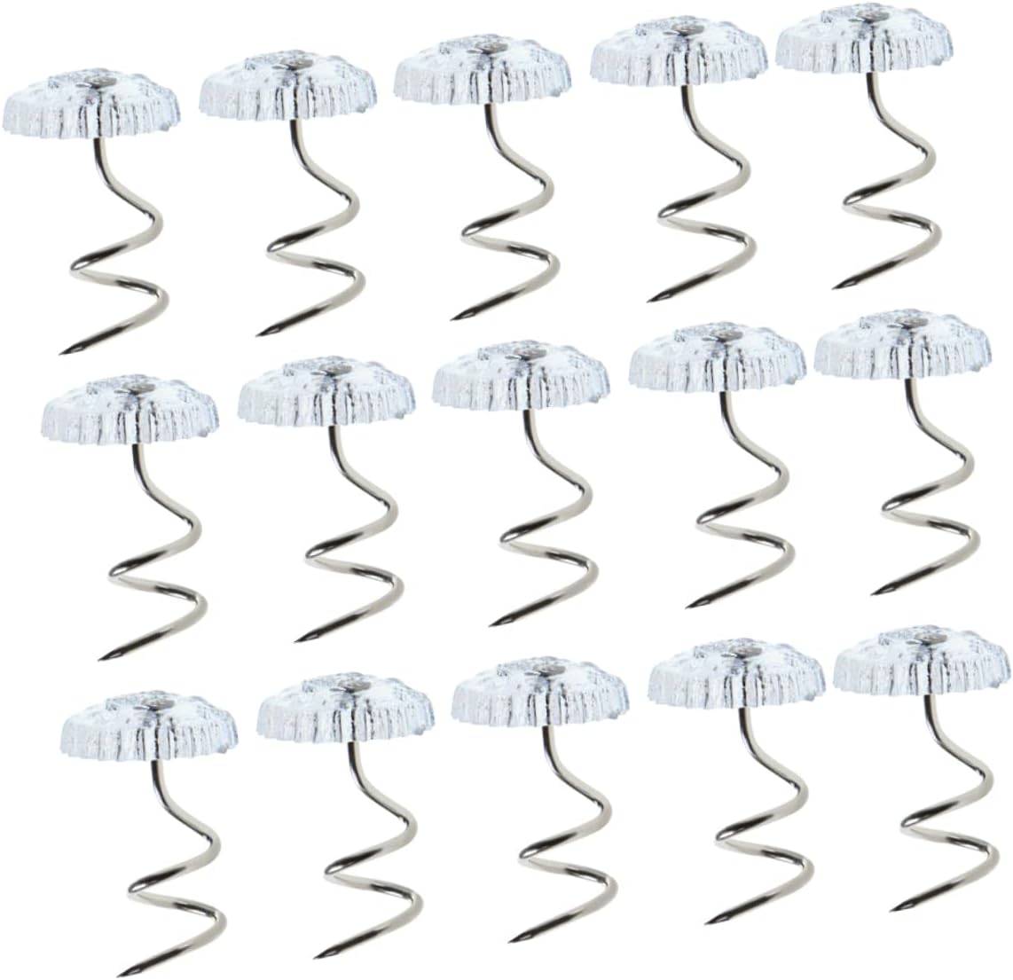 Amosfun 60PCS Non-Slip Twisted Bedskirt Pins Stainless Steel Upholstery Tacks for Sofa Cushions and Bedding Easy to Install Fixing Clips for Home Decor