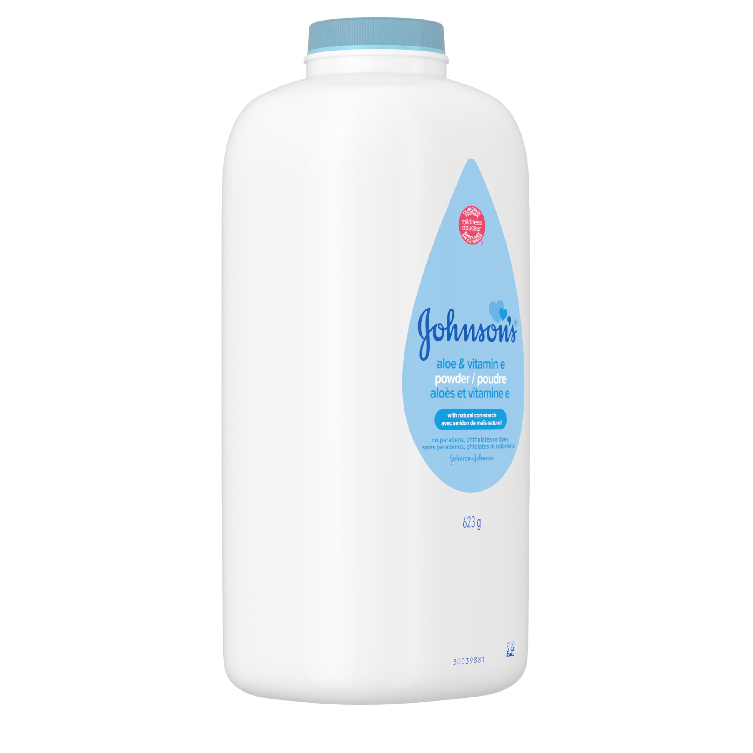 Johnson's Baby Johnson's Baby Powder, Naturally Derived Cornstarch with Aloe & Vitamin E for Delicate Skin, Hypoallergenic and Free of Parabens, Phthalates, and Dyes for Gentle Baby Skin Care 623g in use