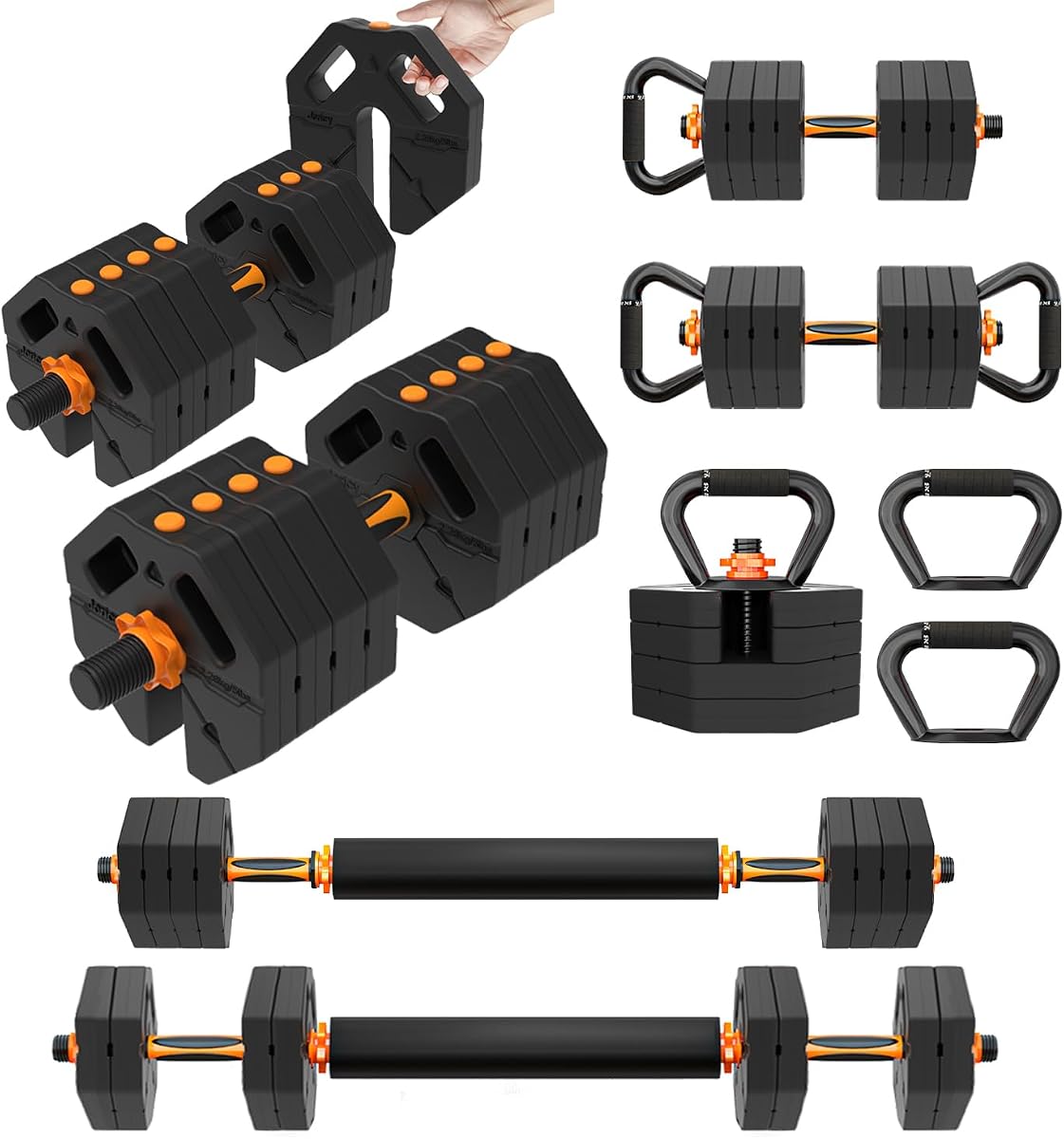 Adjustable Dumbbell Set 20LBS 30LBS 40LBS Weights Set for Men Women | Upgraded Weight Plates, Used as Barbell, Kettlebells, Weightlift, Push Up Stand, Home Gym Fitness Exercises Equipment