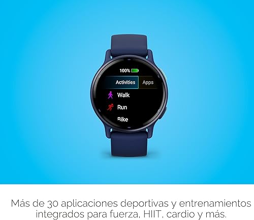 Miniatura 8 de Garmin vívoactive 5, reloj inteligente GPS de salud y fitness, pantalla AMOLED, hasta 11 días de batería, azul marino
