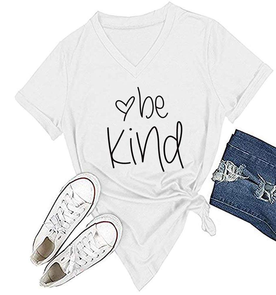 DANVOUY Womens T Shirt Casual Cotton Short Sleeve V-Neck Graphic T-Shirt Tops Tees