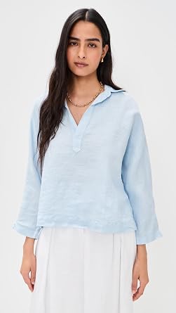 Frank & Eileen Women's Popover Linen Collared Shirt
