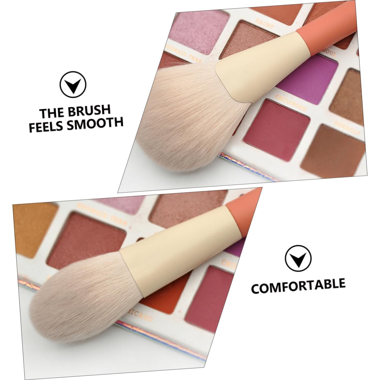 FRCOLOR 2sets Pennelli Per Trucco Con Manico Professionale Per Viso Ombretti Fard e Illuminante Accessorio Per Principianti e Makeup Artist