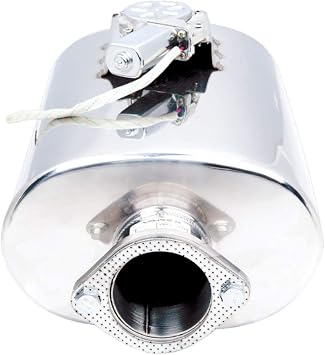 XFORCE VMK11-300 Universal Tunable VAREX Muffler, Oval Body 6" X 10", 15" Body Length, Center-In/Center-Out, 3" Flanged Inlet, 3" Single Wall Tip; Polished 304 Stainless Steel