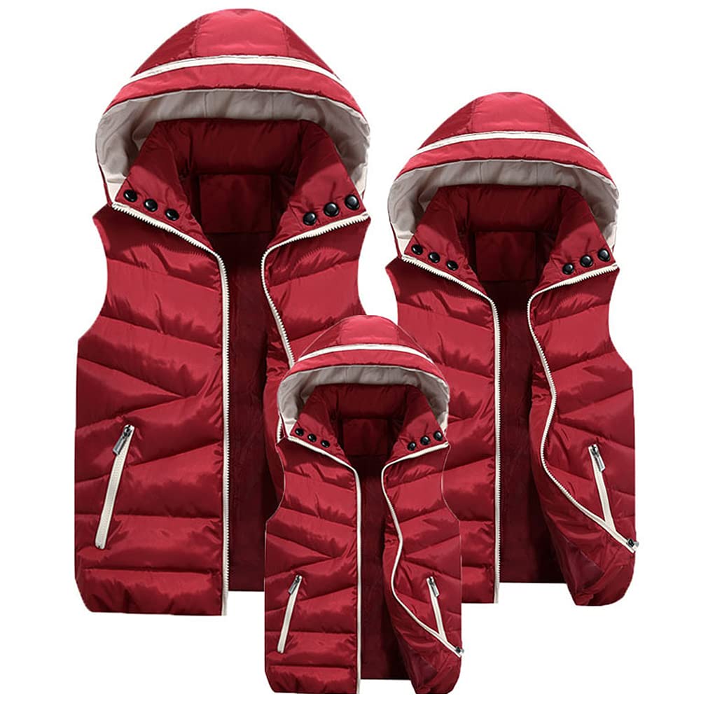 Mädchen Weste Kinder Daunenweste Warme Steppweste Ärmellose Jacke mit Kapuze Kinderweste Outdoorjacke