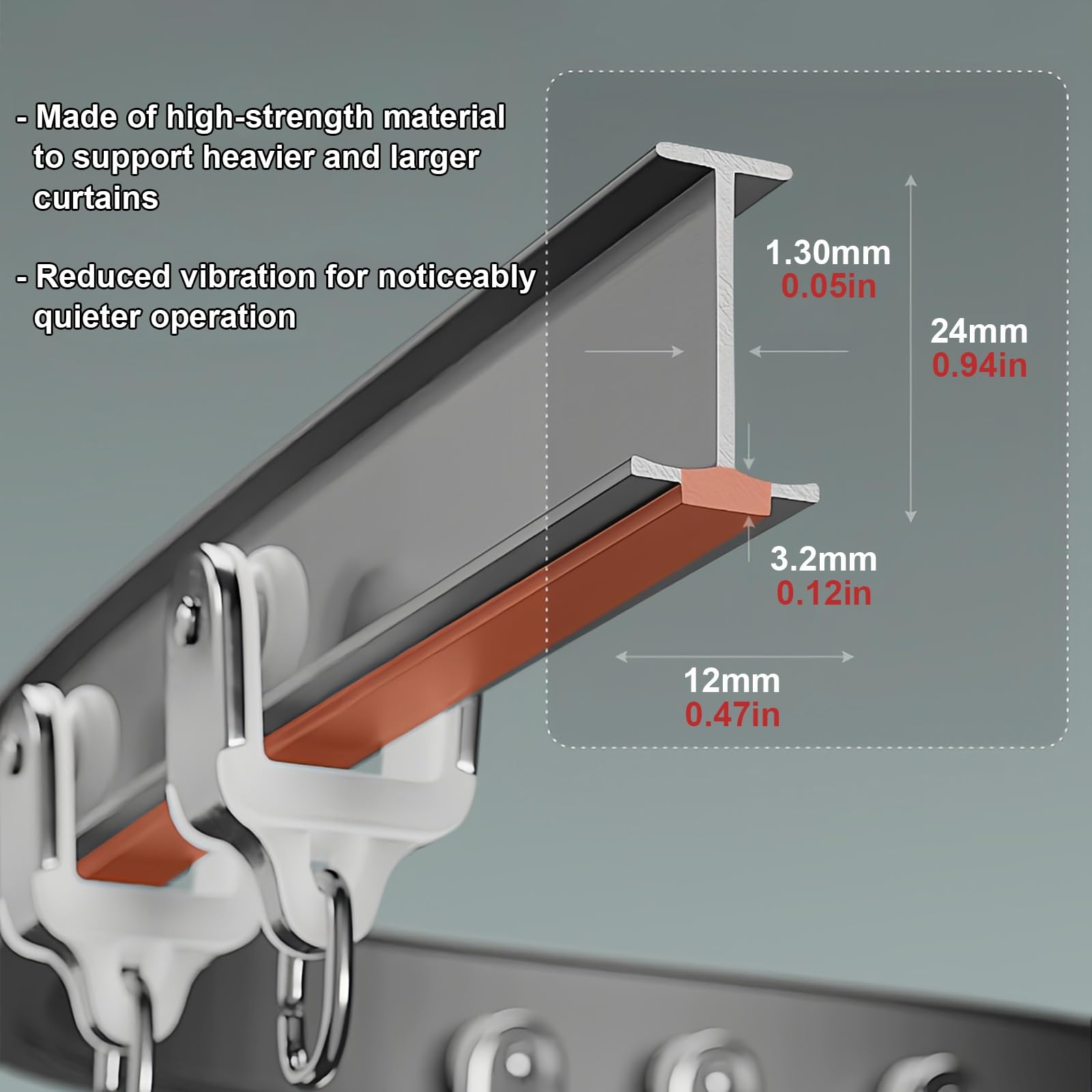 Gebogene Vorhangschiene, Vorhangschienen aus Aluminium, Deckenmontage, Richtungsrolle Umlenkrolle, für Gardinenaufhängung, Raumteiler, Zimmer, Balkone, Büros, Hotels(White,1.7m/5.58FT(2 * 0.85m))