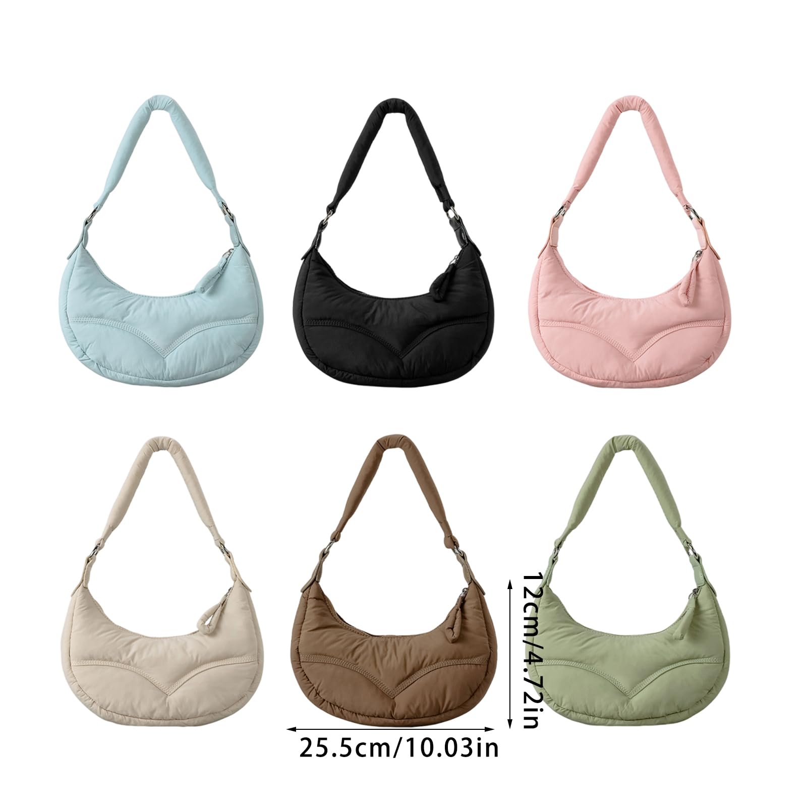 Elegante bolso de hombro acolchado con correa ajustable