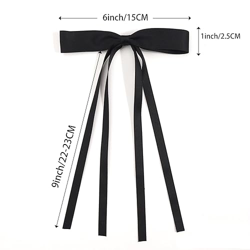 Miniatura 2 de Eliongpu 12 pinzas para el cabello para mujer, cinta con borla, lazos para el pelo con cola larga, pasadores de pelo sólidos, pinzas para el cabello