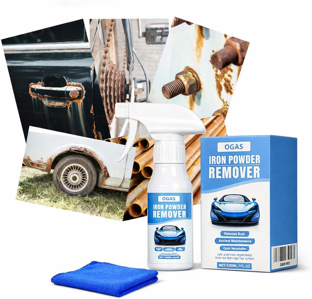 Rust Dissolver Trigger Iron Powder Remover | Heavy-Duty Corrosion Remover for Metal Tools, Cars, Bikes, Grills, Bolts, Firearms & More | 120ml(Box+Rust Remover 120ml+Towel 15 * 20)