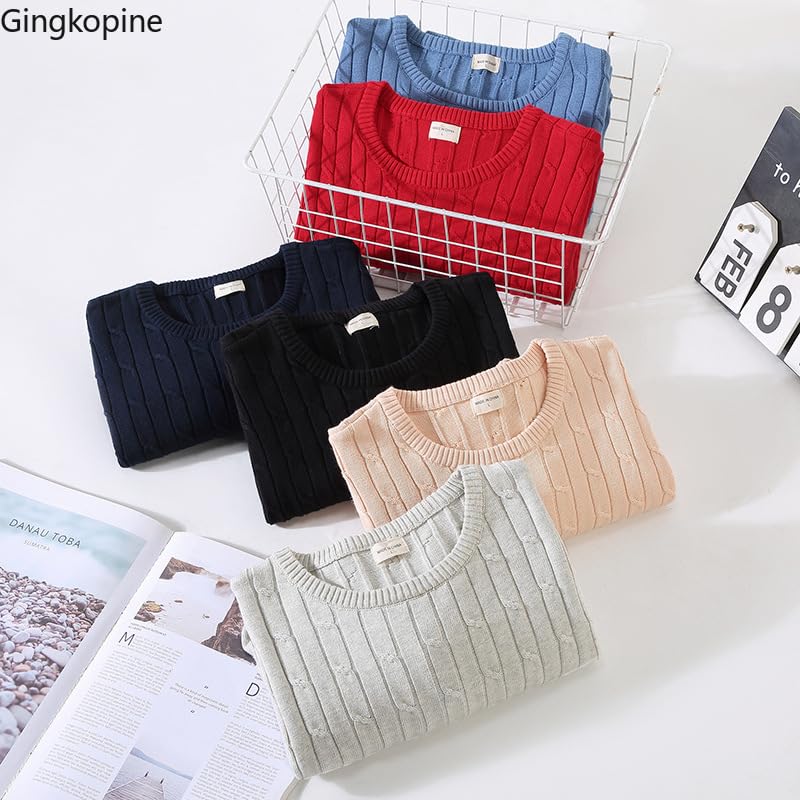 100% Cotton Quality Asian Size Fashion O-Neck Men Cable Sweater2