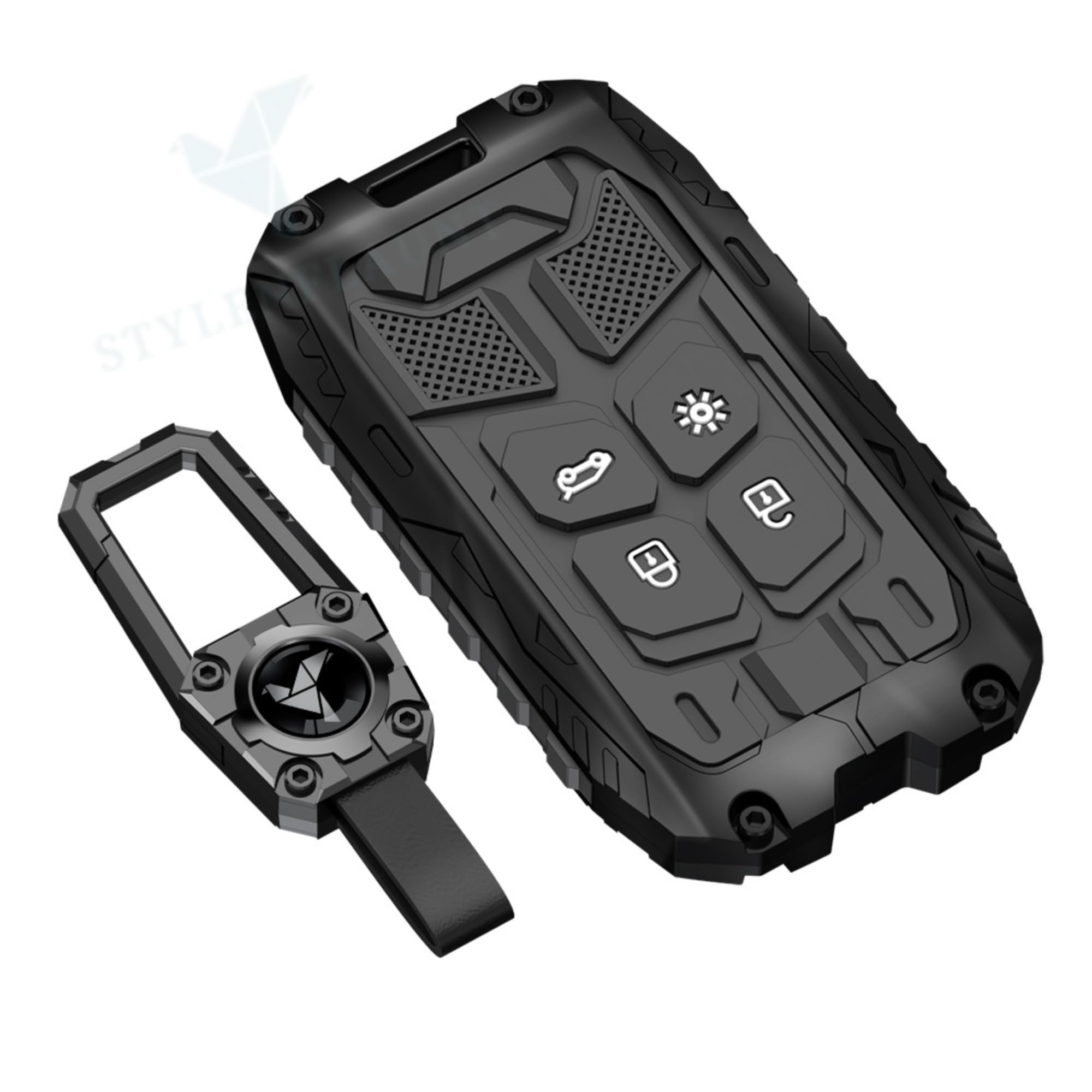 Transformer Series Car Key Cover Compatible with Renault Duster 2026, Kiger | 4 Button Smart Key Case | Waterproof Soft Silicone Key Shell with Keychain-image-11