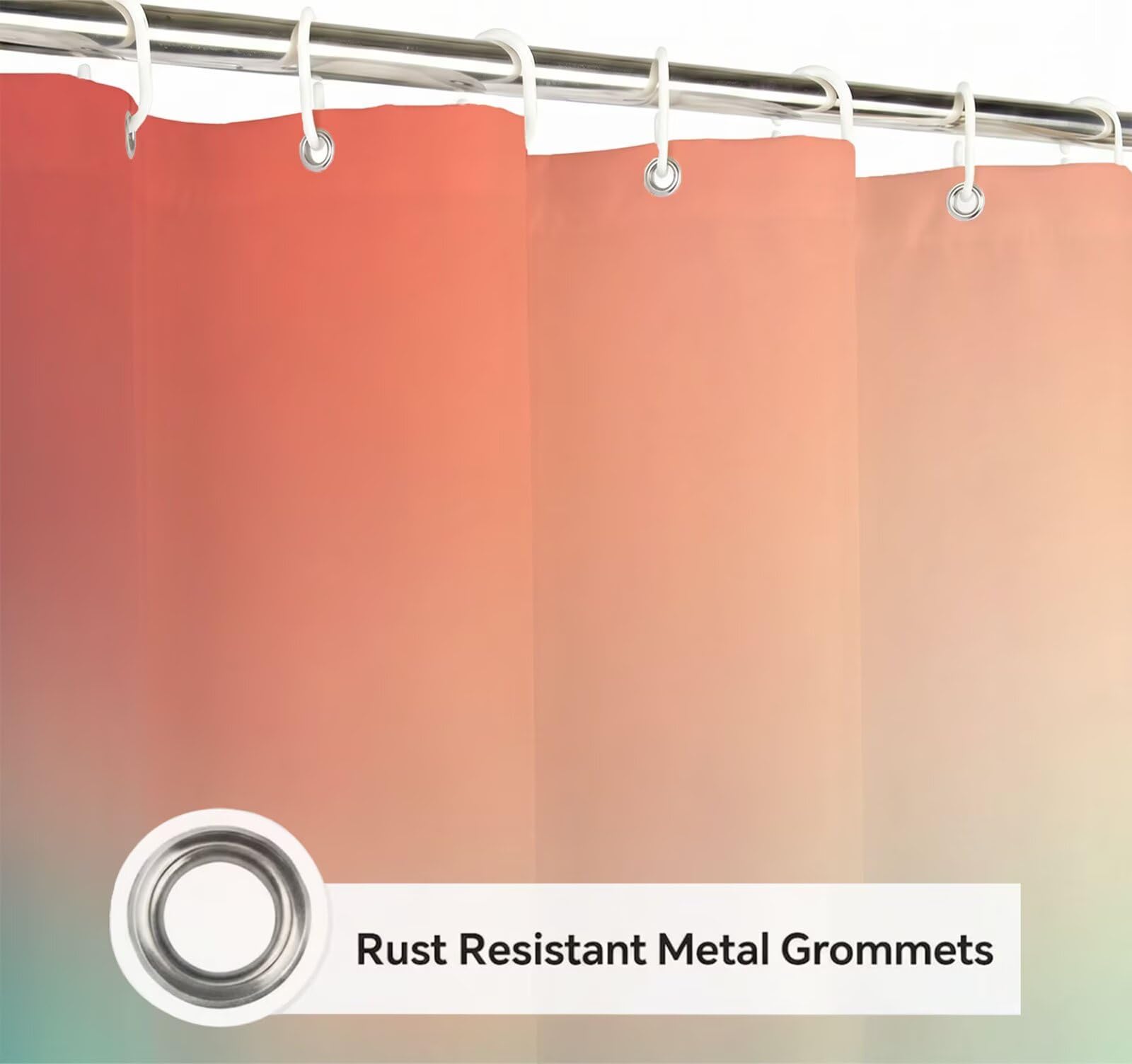 Rideau de Douche 180x220 cm - Tissu Polyester Imperméable Anti-Moisissure - 12 Anneaux Inclus - Ourlet Lesté pour Stabilité - Lavable en Machine - Idéal de Baignoire et Douche - Rose & Vert Y1#536