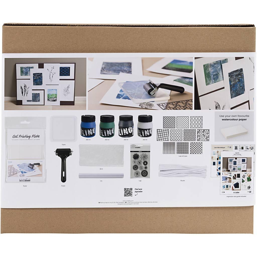 CREATIV DISCOUNT Gruppen-Kreativset Gel-Druck, Farbenfrohe Drucke