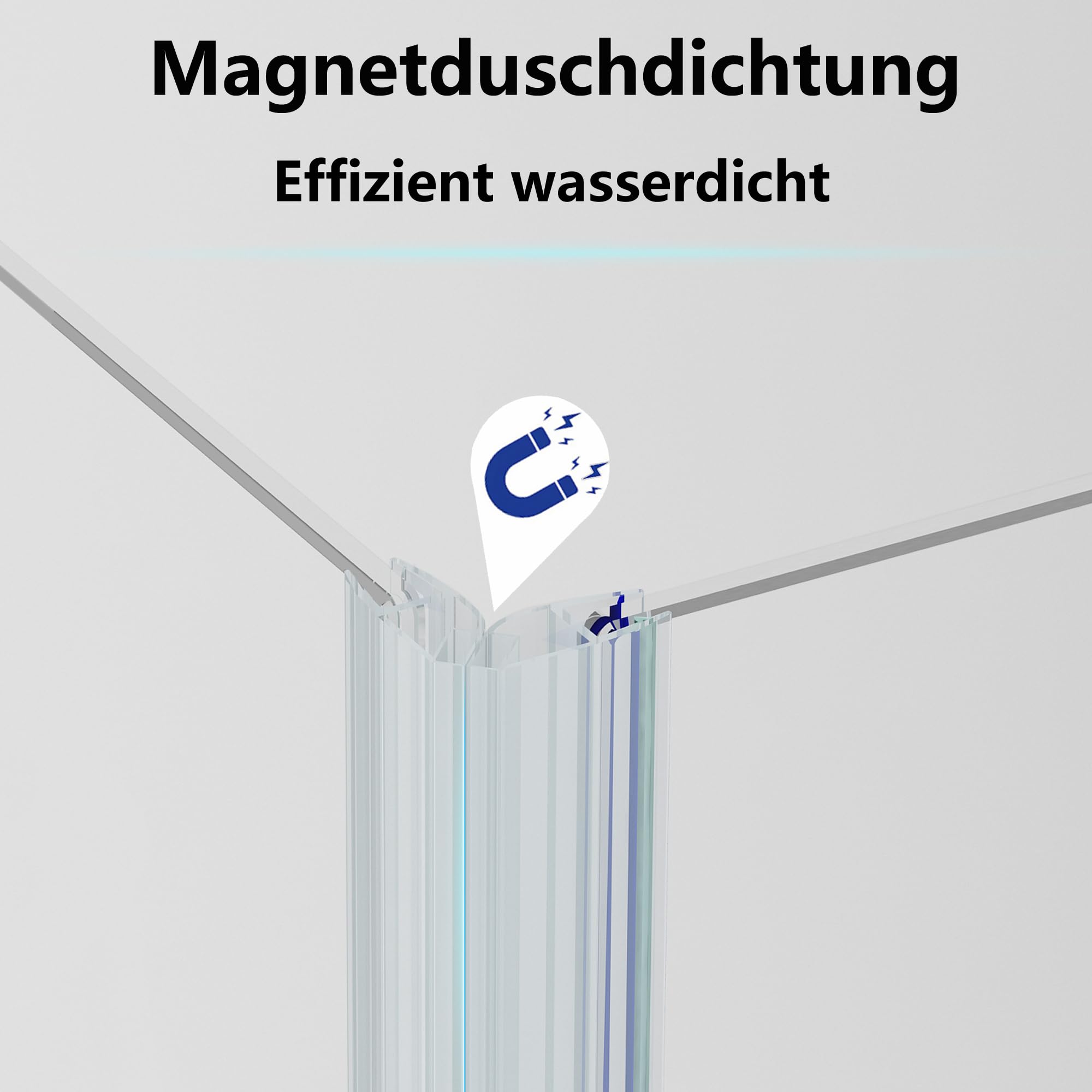 IMPTS Duschkabine 90x90 cm Doppel Falttür Duschtüren Höhe 195cm