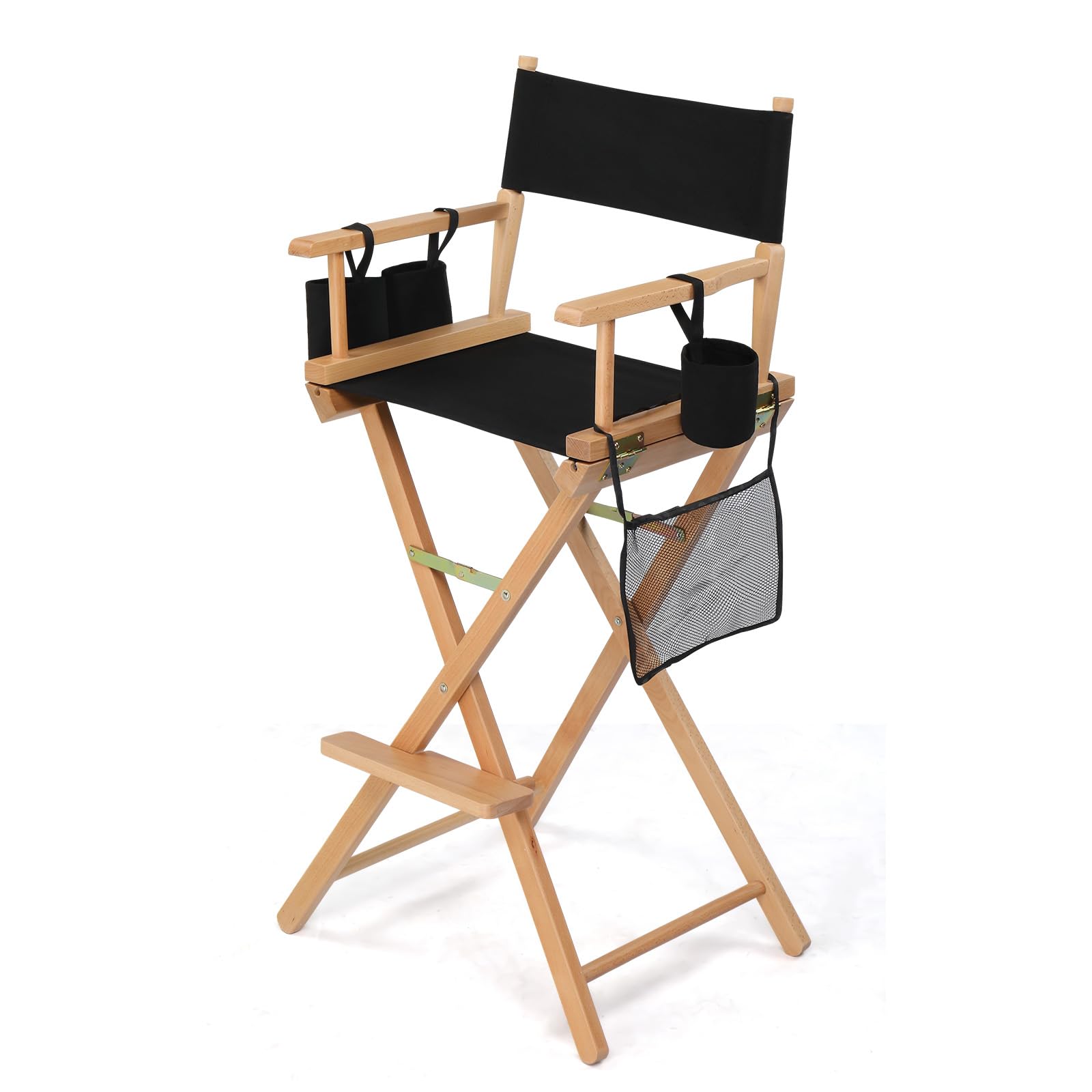 OmySalon 31" Extra Tall Directors Chair - Portable Folding Makeup Chair with Storage Bag & Footrest, Professional for Salon/Outdoor/Craft Shows,