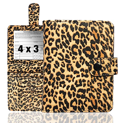 Euehie Passport Holder With 4X3 Card Holder, Pu Leather Passport Cover With Id Card Holder Wallet, Travel Passport Organizer, Waterproof Passport Travel Wallet With Snap Closure, Leopard #TOP10