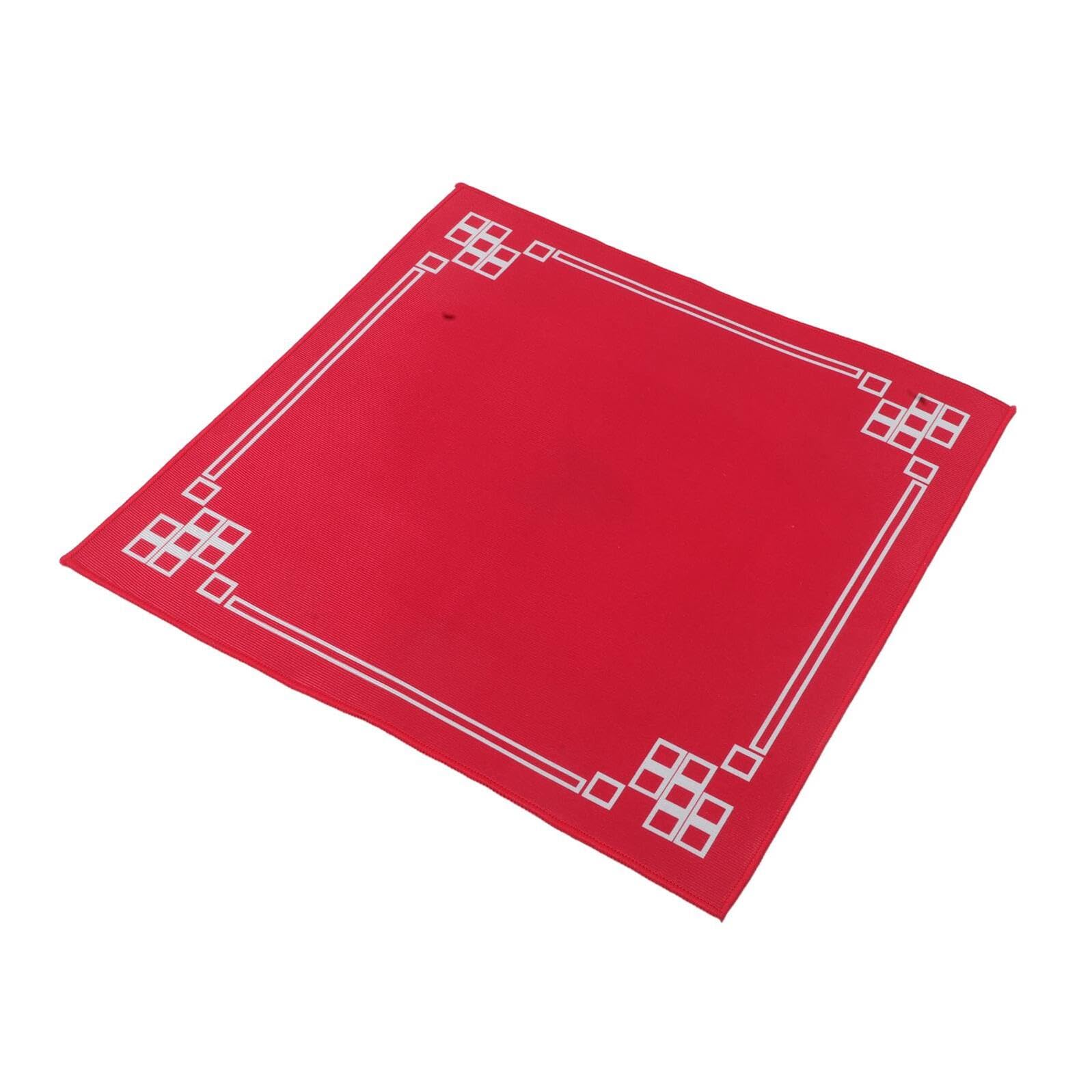 BESPORTBLE Game Mat Table Cover for Mahjong Red Square Noise-reducing Thick Mat for Tabletop Protection in Board Games Poker