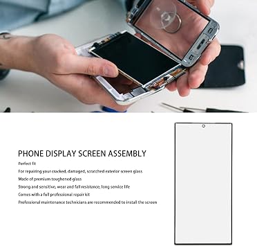 S23 Ultra Screen Replacement Kit Premium Tempered Glass Front Outer Lens with Full Repair Tools Set for DIY Phone Repair Enthusiasts