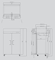 Vista 4 de Alcance de acero inoxidable de 2 puertas en congelador comercial - MBF8002