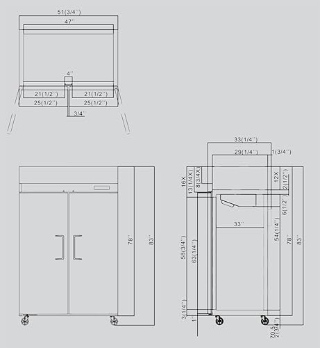 Miniatura 5 de Alcance de acero inoxidable de 2 puertas en congelador comercial - MBF8002