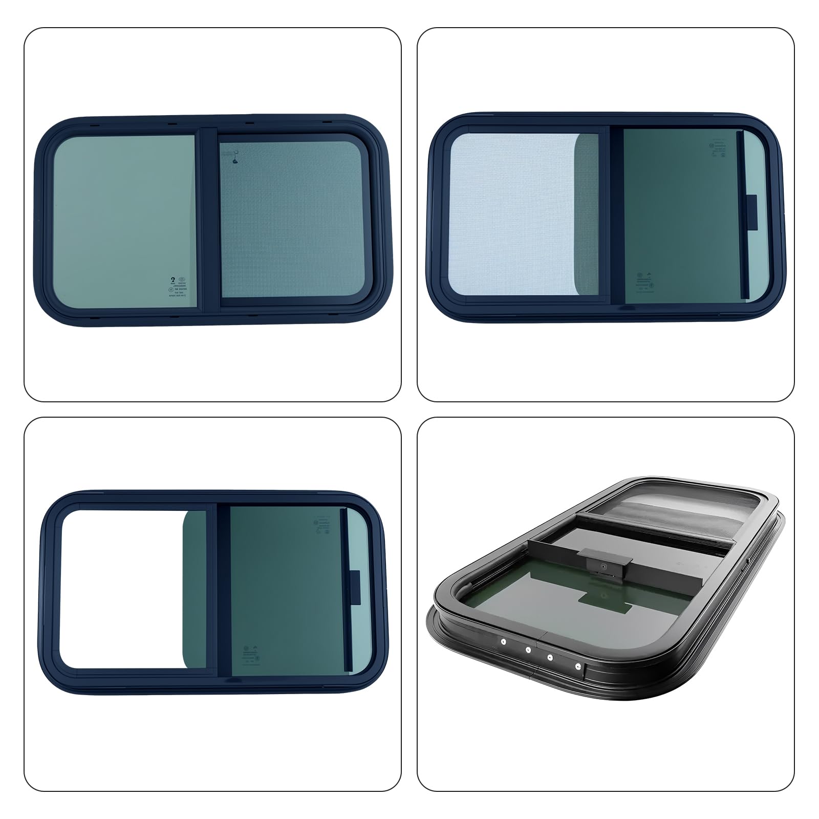 Fenêtre Caravane 600x300mm Avec Moustiquaire, Latérale Camping-Car | Fenêtre De Camping-Car Avec Protection Solaire Et Ventilation, Idéale Pour Caravanes, Remorques Et Aménagements Mobiles