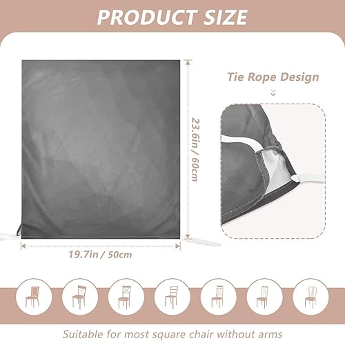 Miniatura 3 de Gris degradado decorativo silla funda para dormitorio anti-polvo silla de oficina cojín forros para sillas comedor conjunto de 6