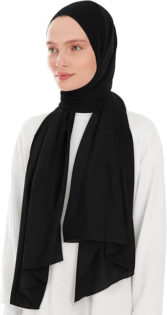Chiffon Hijab Headscarf. Premium Heavy Chiffon Shawl. 5.3 oz