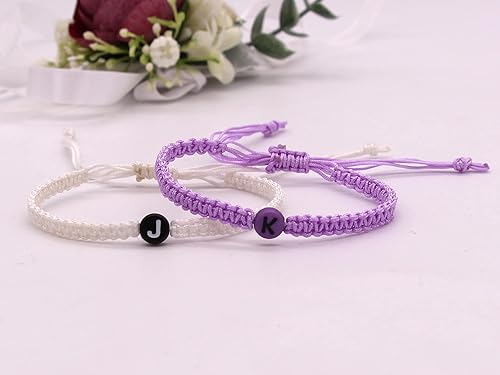 Miniatura 5 de Couple Bracelets Initial Bracelets Personalized Matching Bracelets for Boyfriend Girlfriend Adjustable Bracelet for Best Friends Bracelet Friendship