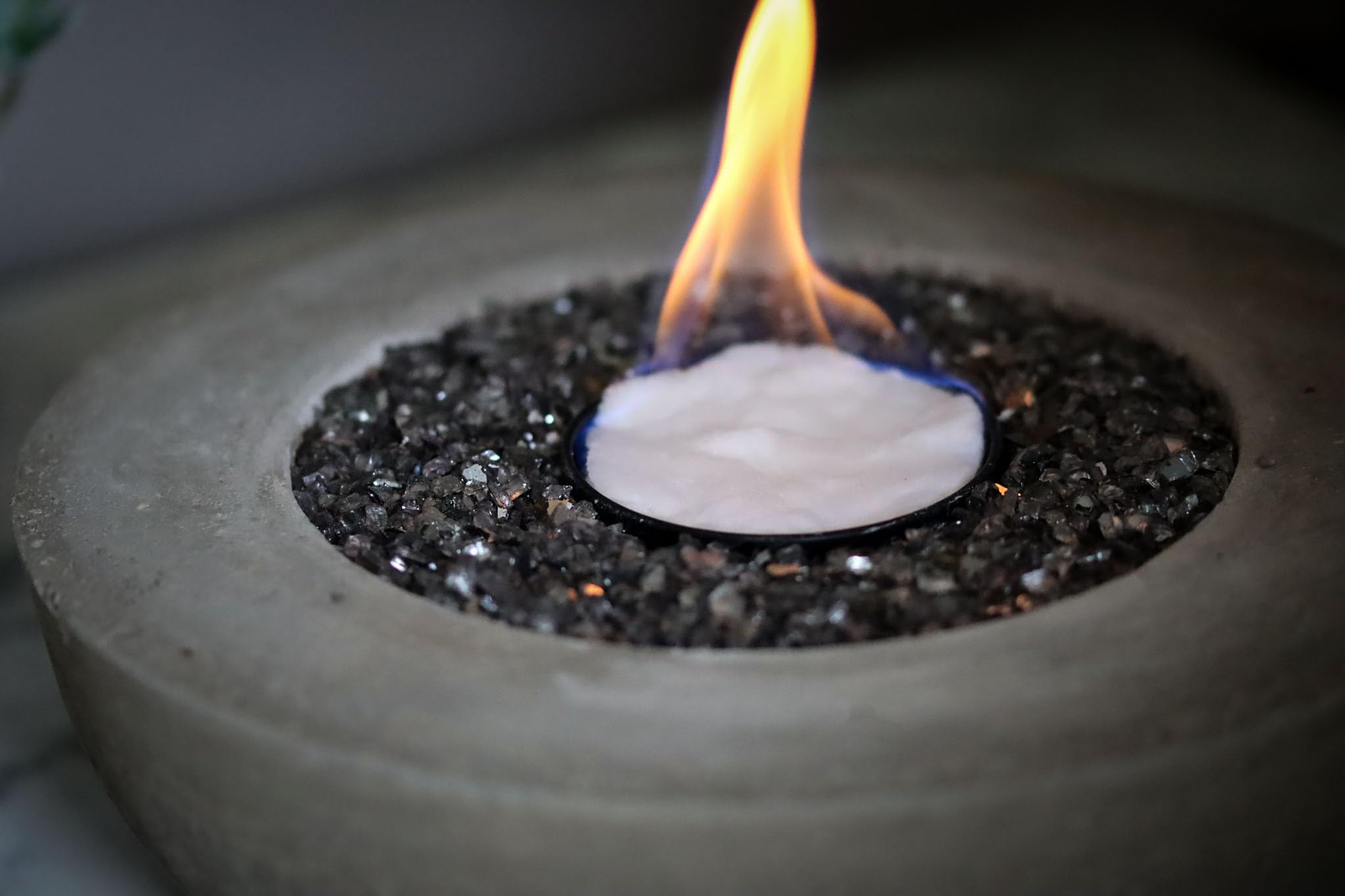Stabile Beton Ethanol Kerze Indoor, Outdoor Gartenfackel Gedankenwunder Manufaktur