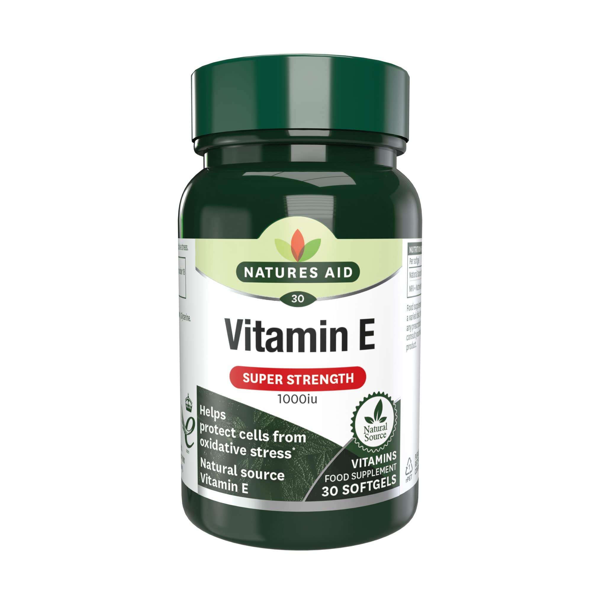 Natures Aid Vitamin E 1000iu Supplement – 30 Softgel Capsules