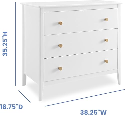 Miniatura 3 de Delta Children Callum - Cómoda de 3 cajones con cajones entrelazados, color blanco biancanatural
