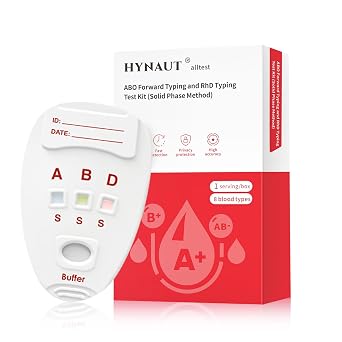 8-Type Blood Group Testing Kit Complete Set Rapidly detects Type A, B, O, AB, or RH blood typeresults in minutes Includes safety lancet, micropipette, and cleaning swabs Individually packaged