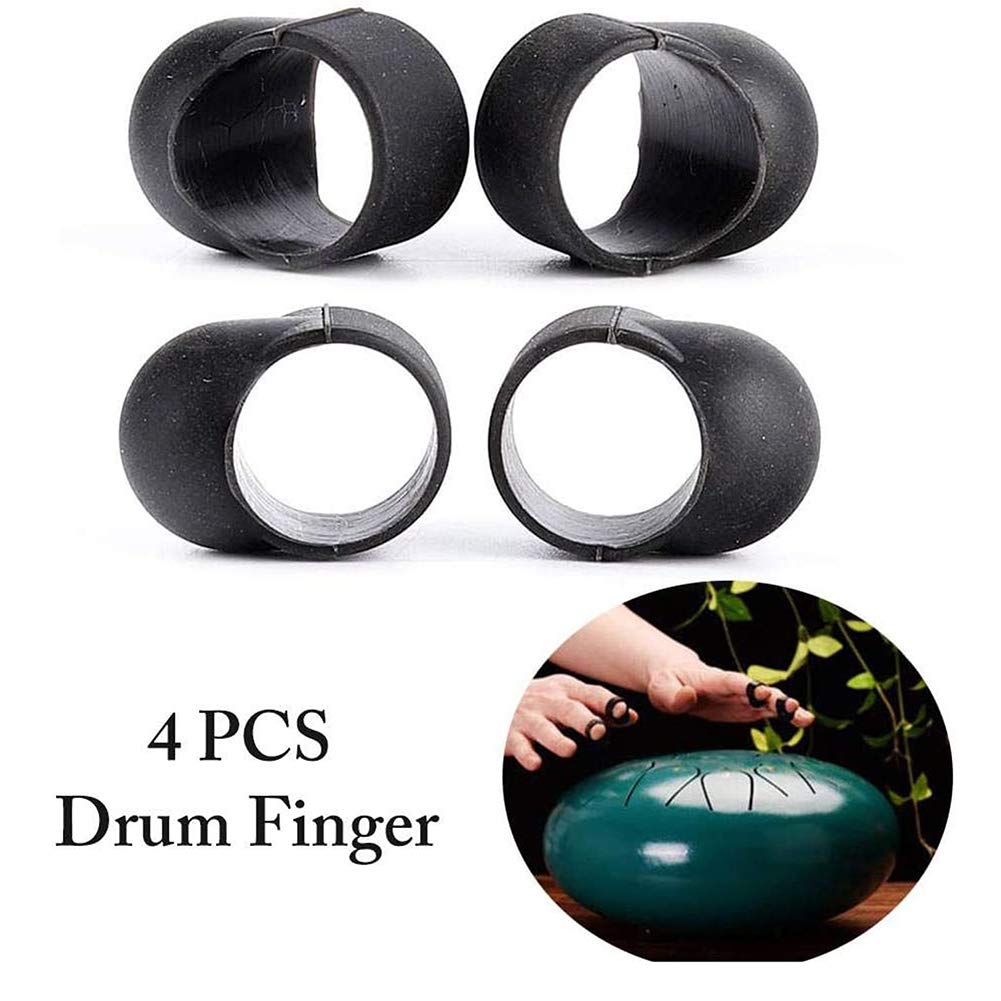 A K Akaddy 4pcs Stahlzunge Trommel Fingerpicks Silikon Gummi Handpan Fingerhülsen für die musikalische Ausbildung Konzert Mind Healing Yoga Meditation