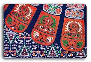 THE RAINBOW THREADS Printed 100% Cotton Breathable Traditional Jaipuri Print Soft Bed Sheets Set with 2 Pillowcase (Barmeri Tribal Blue, California King)