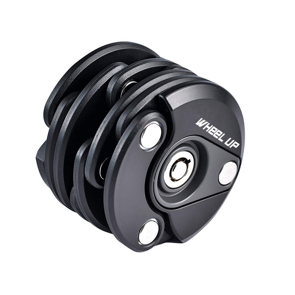 Riloer H844840A plegable universal bicicleta seguridad antirrobo cadena de bloqueo mini antirrobo aleación de aluminio hamburguesa cerradura con 3 llaves grises poste de bloqueo