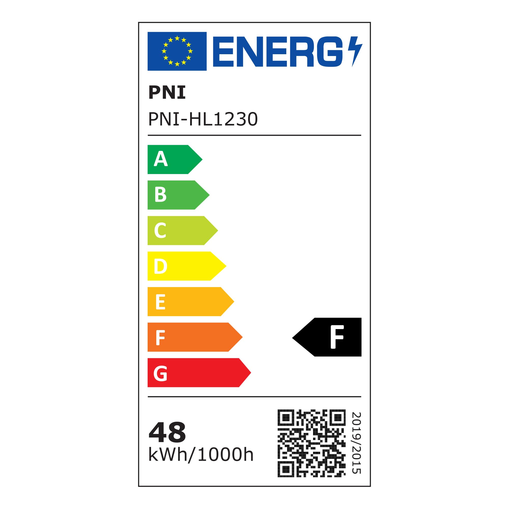 PNI LED-Panel H-Light 1230 48W, 1200x300mm, 4800lm, 6400K, Innenbereich, Einbau