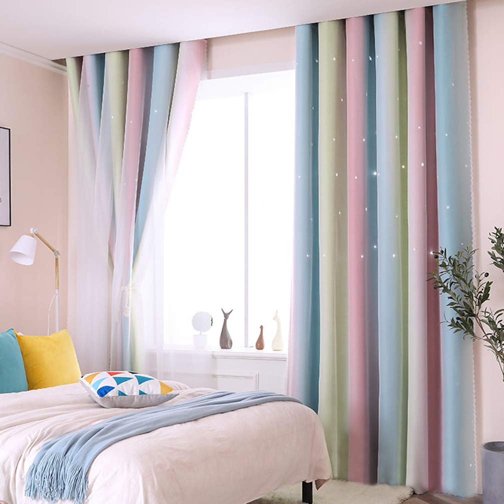 Rideaux occultants en voile transparent haut de gamme avec superposition de tulle