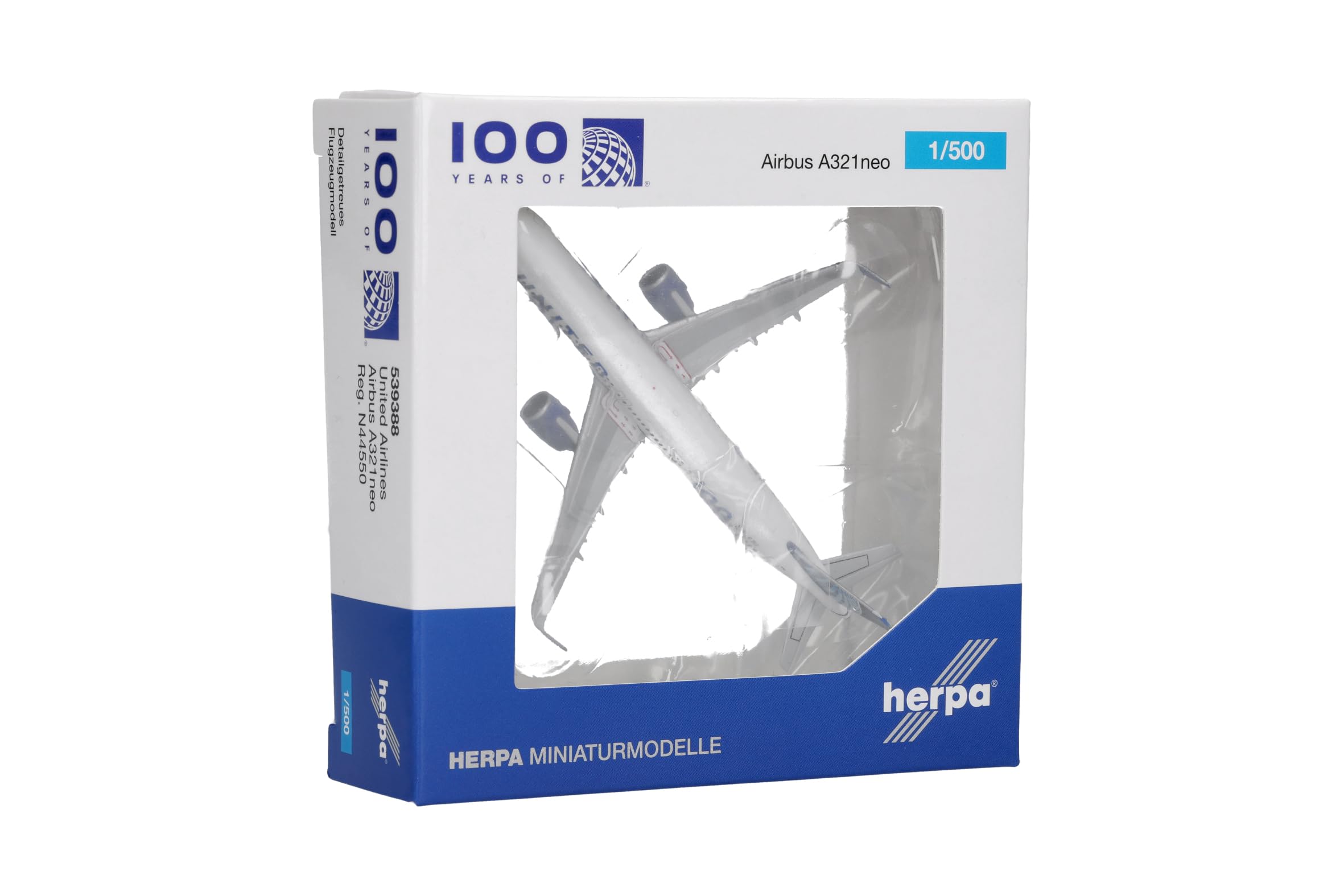 Herpa Modellino Aereo United Airlines Airbus A321neo 100 anni